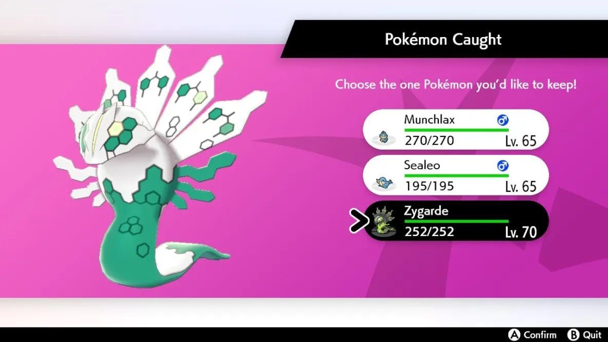 Sharpsteel_'s tweet photo. Coming back just to say that I finally got the Zygarde lmao https://t.co/IZWfZOujec