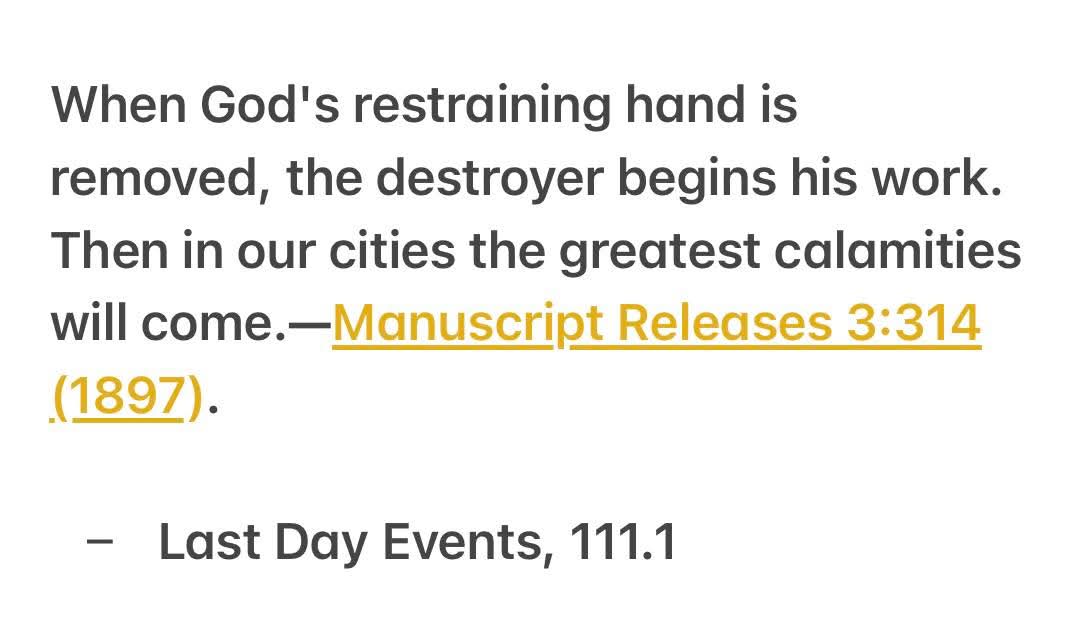 Godwakeupcall's tweet photo. When God’s restraining hand is removed

https://t.co/AgTYkXrBgK

#restraining #hand #scriptures #AdventistYouth #ellenwhite #quoteoftheday #truthbetold #adventistchurch https://t.co/T99Z9sn3H4