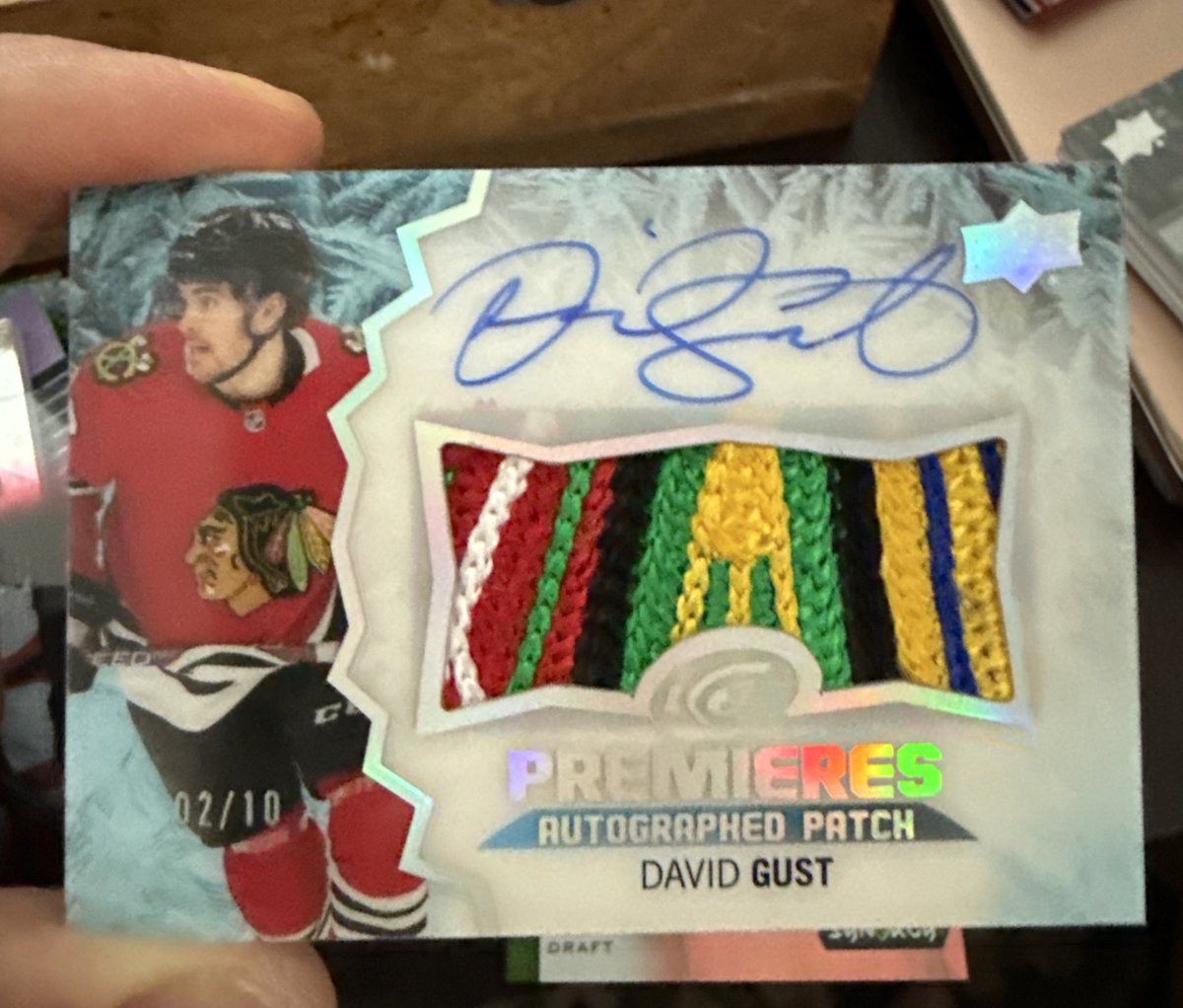 When you go Bedard hunting and get pump faked by the sickest David Gust patch auto ever 🤣 

#thehobby #collect #Blackhawks #nhl #hockeycards