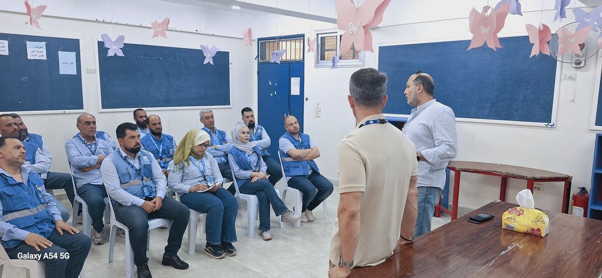 asaad_h89's tweet photo. "Senior Field #Security Officer Mr. Borche Chaminski & Field Security Officer @Aymanrasmy visited #SAO (#Deraa) to review security measures, discuss logistics needs, and meet the #FSRM team.
Their visit highlights the vital role of #FSRM in protecting our staff and @UNRWA installations to ensure safe access to services for #Palestine #refugees."