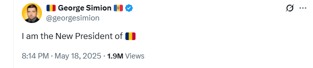 JaroslavBlek3's tweet photo. George Simion se prohlásil za prezidenta Čadu. Snad k němu bude tamní diktátor generál Mahamut Déby milosrdný. https://t.co/0TD9dZYKgH