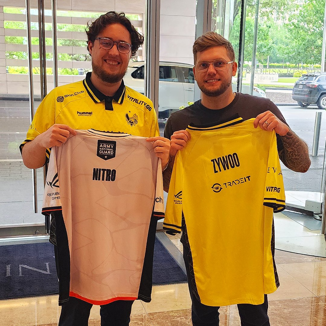 NRG CS2 (@nrgcs2) on Twitter photo The Chosen One & Captain America together...
Thank you @ZywOo 🐐 for swapping jerseys with our <a href="/nitr0/">nitr0</a> 🦅 before <a href="/IEM/">Intel® Extreme Masters</a> Dallas kicks off!
We appreciate you sharing GOAT energy with us & thank you to the <a href="/TeamVitalityCS/">Team Vitality CS</a> family with a shoutout to <a href="/ASUS_ROG/">ROG Global</a> that powers us both 🇫🇷❤️ The Chosen One & Captain America together...
Thank you @ZywOo 🐐 for swapping jerseys with our <a href="/nitr0/">nitr0</a> 🦅 before <a href="/IEM/">Intel® Extreme Masters</a> Dallas kicks off!
We appreciate you sharing GOAT energy with us & thank you to the <a href="/TeamVitalityCS/">Team Vitality CS</a> family with a shoutout to <a href="/ASUS_ROG/">ROG Global</a> that powers us both 🇫🇷❤️