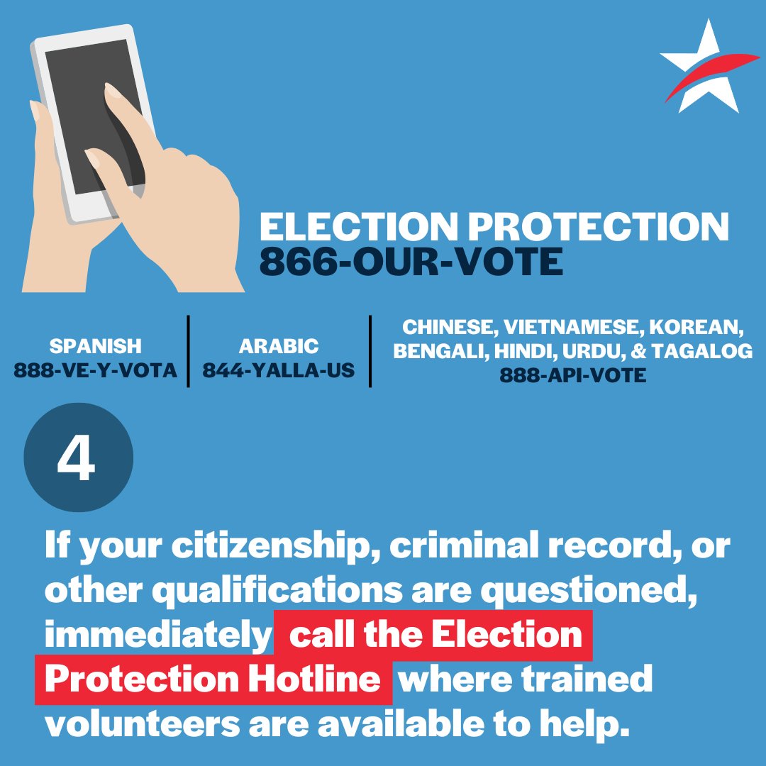 commoncausepa's tweet image. Hey Pennsylvania, know your voting rights before voting on May 20th! If you have any questions, call the 866-OUR-VOTE Hotline or check it out online at 866ourvote.org