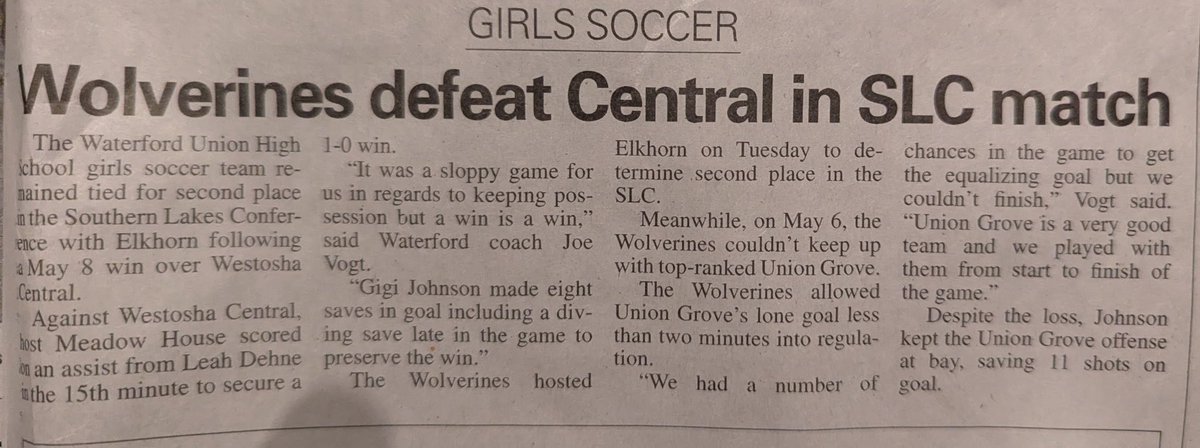 Giana Johnson (@gianajohnson08) on Twitter photo Grateful to have been mentioned in the Waterford Newspaper! Go Wolverines! 💚🖤#soccer #goalkeeper <a href="/Leah_2025_LMD/">Leah Dehne (2025)</a> Grateful to have been mentioned in the Waterford Newspaper! Go Wolverines! 💚🖤#soccer #goalkeeper <a href="/Leah_2025_LMD/">Leah Dehne (2025)</a>
