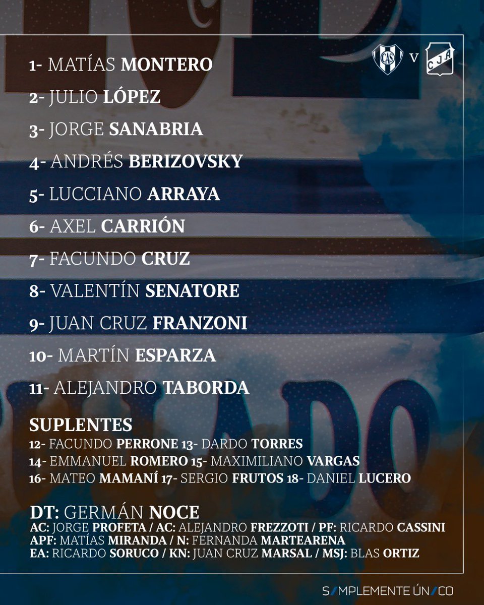 Así forma el Santo 🫡

📌Federal A - Fecha 10
Sarmiento (LB) 🆚 Juventud Antoniana

#DaleSanto