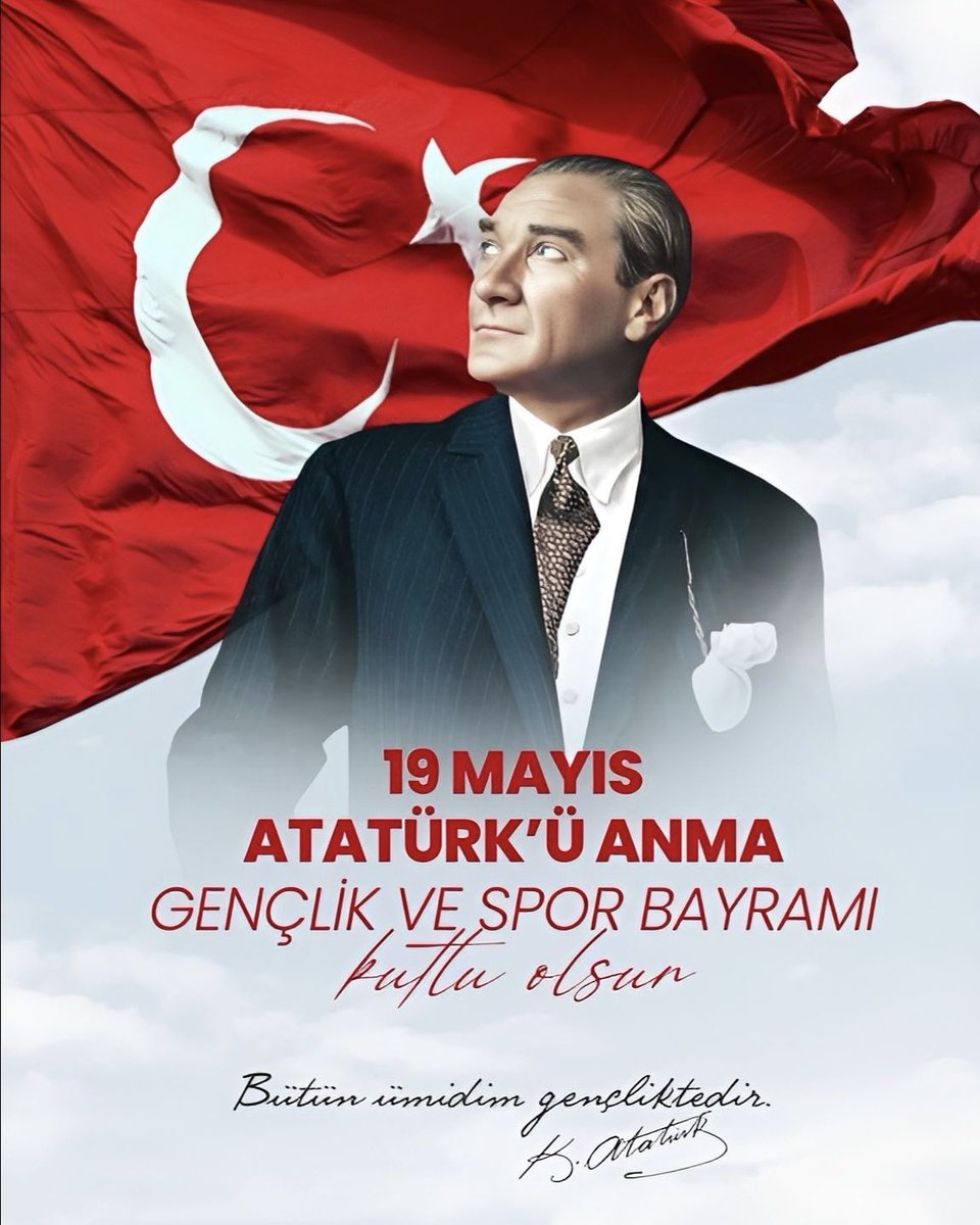 #19Mayıs Atatürk’ü Anma,Gençlik ve Spor Bayramı kutlu olsun.🇹🇷

<a href="/tcmeb/">Millî Eğitim Bakanlığı</a> <a href="/Yusuf__Tekin/">Yusuf Tekin</a> <a href="/meb_dhgm/">T.C. MEB Destek Hizmetleri Genel Müdürlüğü</a>
<a href="/omurfatih/">Ömür Fatih Karakullukçu</a> <a href="/mebisgb/">İşyeri Sağlık ve Güvenlik Birimi Daire Başkanlığı</a>
<a href="/ozkan_meb/">Özkan AVCI</a> <a href="/MetinTayarer/">Metin TAYARER🇹🇷🇹🇷🇹🇷</a>