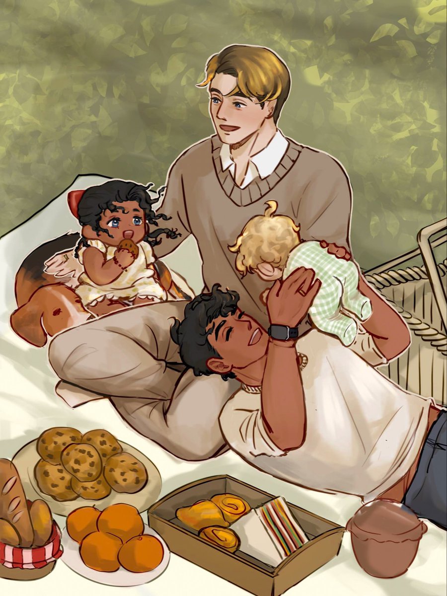 the claremont-diaz-fox picnic
 🧺🥪🌿🍄⛱️☀️🪵

#firstprince #rwrb #RWRBfanart