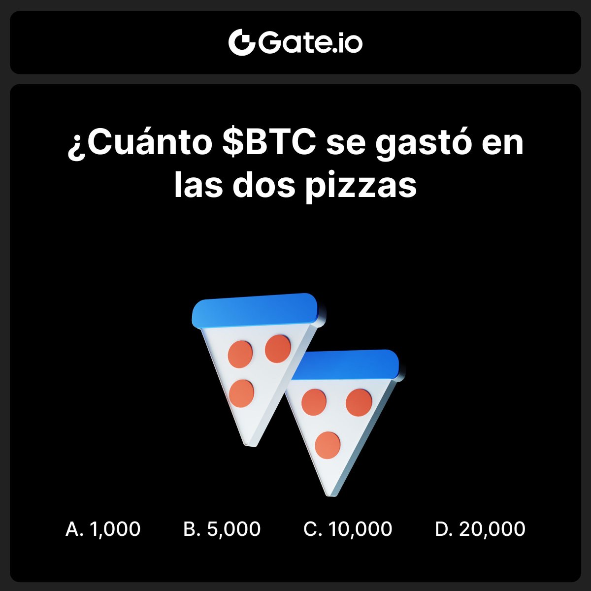 Gate_Espanol's tweet photo. Gate #BitcoinPizzaDay Sorteo de Celebración 🍕 
OGs de Cripto saben.

💰 $5 * 3 usuarios 

🔹Sigue a @gateio_es
🔹Dale me gusta, RT y etiqueta a 3 amigos
🔹Deja tu respuesta abajo

📅Finaliza a las 11:00 AM, 23 de mayo (UTC-6) https://t.co/B6vuPF0yD9