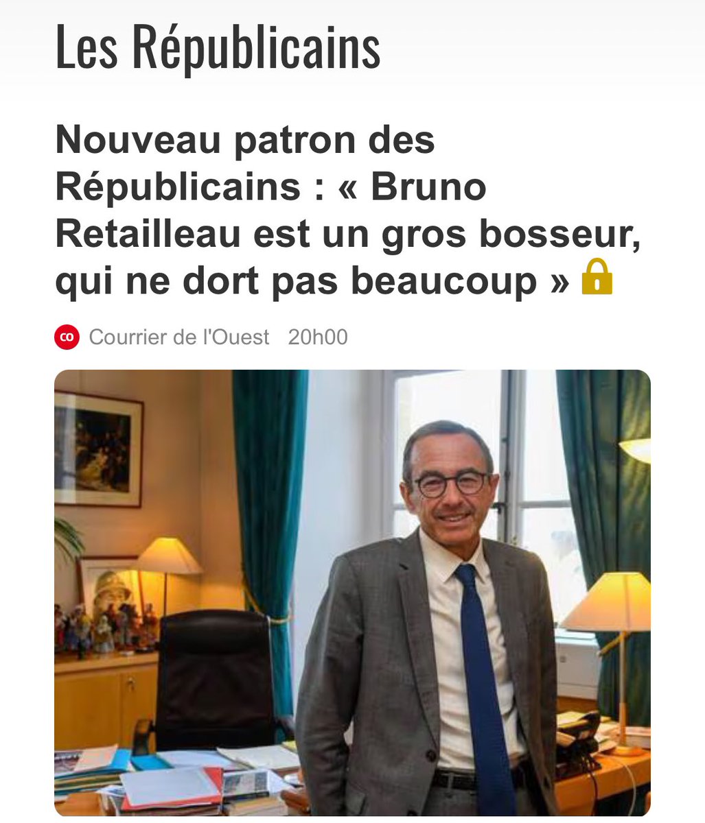 Félicitation au nouveau président de notre famille au plan national, <a href="/lesRepublicains/">les Républicains</a> , <a href="/BrunoRetailleau/">Bruno Retailleau</a> . 
Il incarne une droite assumée aux valeurs fortes et une clarté des idées. Nous attendons de lui qu’il soutienne le choix des Calédoniens exprimé 3 fois d’une