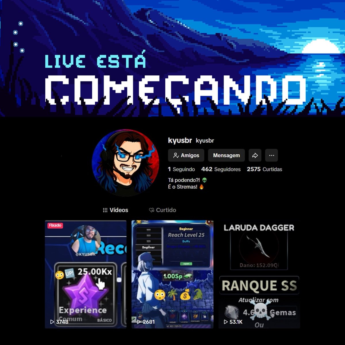 kyusbr's tweet photo. Fazer multistream  tá sendo daora! 🤠
Sigam lá nas plataformas (ytb, ttv &amp; ttk): kyusbr https://t.co/UutsyrKZlN