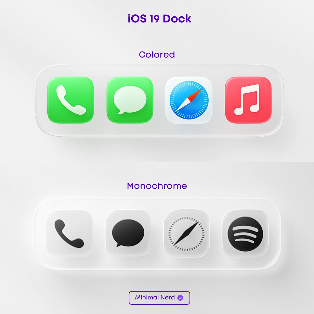 minimalnerd1's tweet photo. My #i0S 19 icons with Glassmorphism, which style you like ? ๐๐ป
โ Glass effect inspired by WWDC25 logo. https://t.co/gCSoKyF7Mb