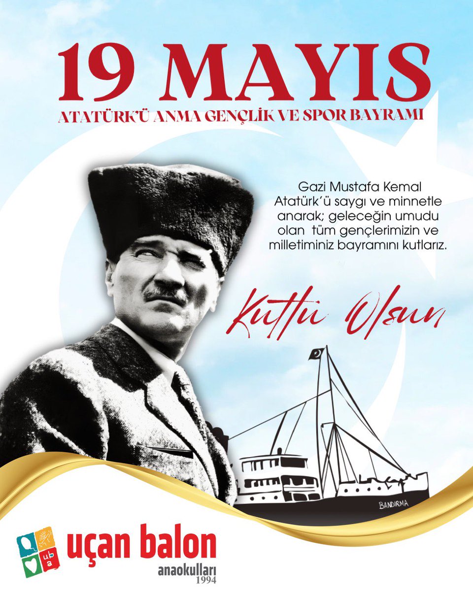 Gazi Mustafa Kemal Atatürk’ü saygı ve minnetle anarak; geleceğin umudu olan tüm gençlerimizin ve milletiminiz bayramını kutlarız.🇹🇷🎈