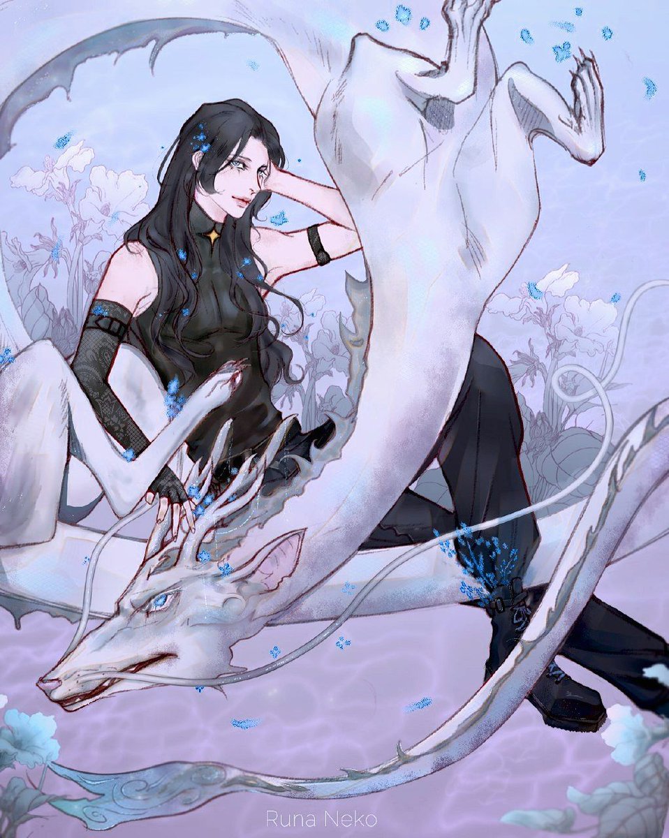 RunaNeko1's tweet image. The beautiful character Anne, owned by @danielabd8
And my dragon by the name of Grayson 🤍
#art #originalcharacter #Dragon #digitalart