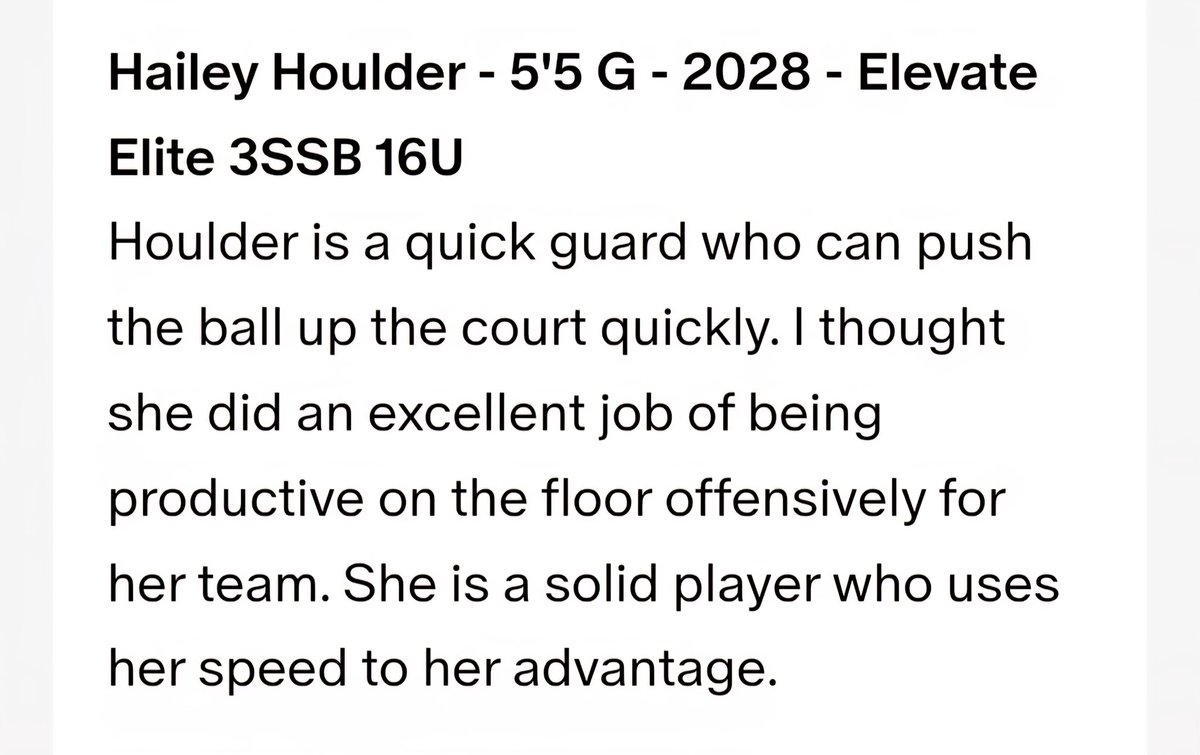 Hailey Houlder (@haileyplays6) on Twitter photo Enjoyed every bit of <a href="/3SSBGCircuit/">3Stripes Select Basketball Girls Circuit</a> session and just wanted to say Thank you again for write up <a href="/AsherScouting/">Asher Scouting</a> <a href="/Elevate_Elite/">Elevate Elite</a> Enjoyed every bit of <a href="/3SSBGCircuit/">3Stripes Select Basketball Girls Circuit</a> session and just wanted to say Thank you again for write up <a href="/AsherScouting/">Asher Scouting</a> <a href="/Elevate_Elite/">Elevate Elite</a>