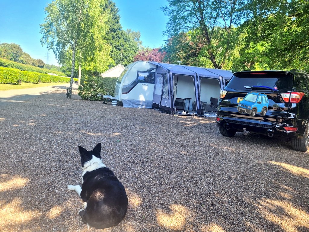 This weekend we have been out with the caravan. We've missed the goof so much,he loved it. I've been the bestest boy, everyone commented on how well behaved I was as they walked past and I never moved, I do as the hoos say so stay means stay. I got lots of treats