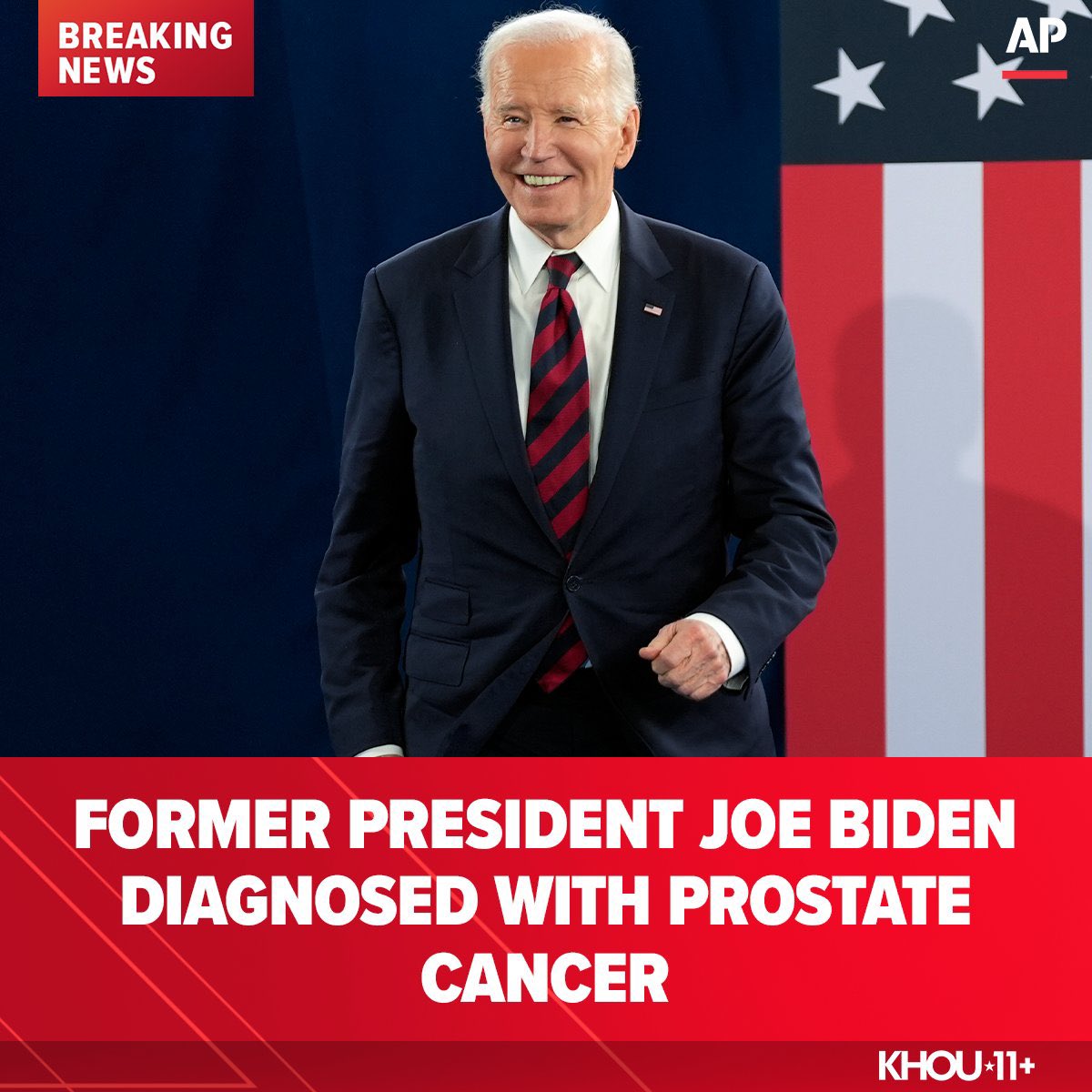 BREAKING | Joe Biden's prostate cancer diagnosis comes days after a small nodule was found during a routine physical, a spokesperson for the former president confirmed Sunday. 

Full story: khou.com/article/news/n…