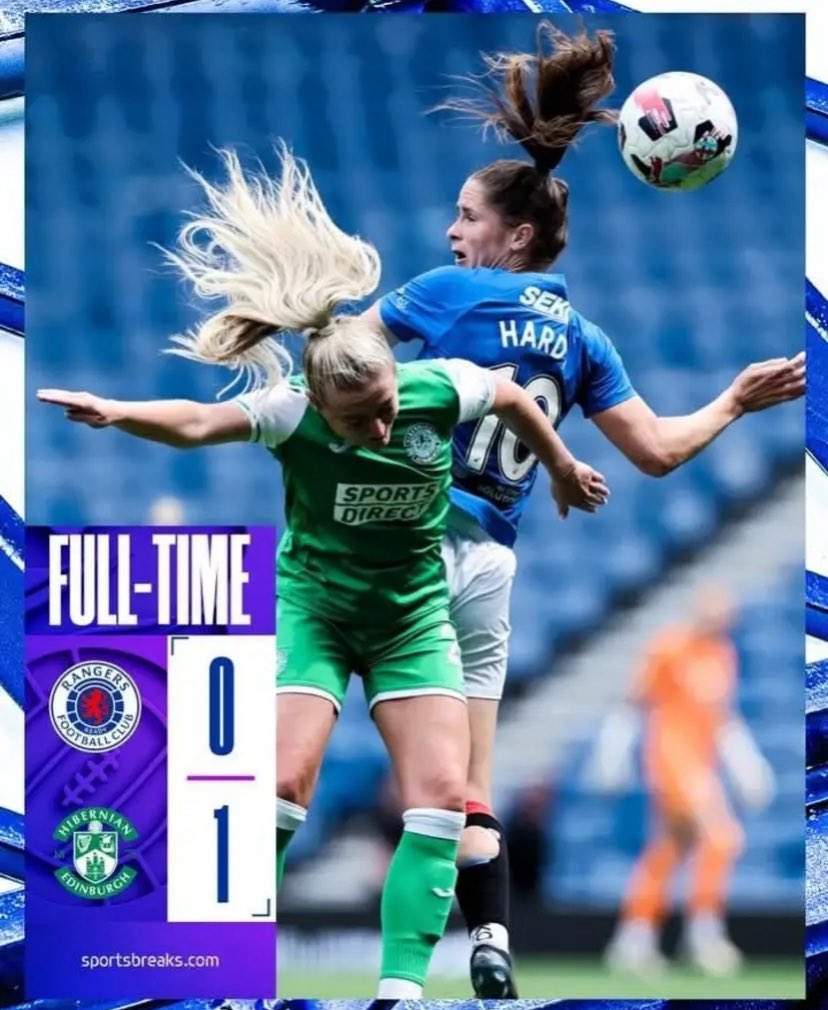 Our ladies gave it all this afternoon but fell to Hibs and lost the league championship. Great crowd of about 5000 at the game.