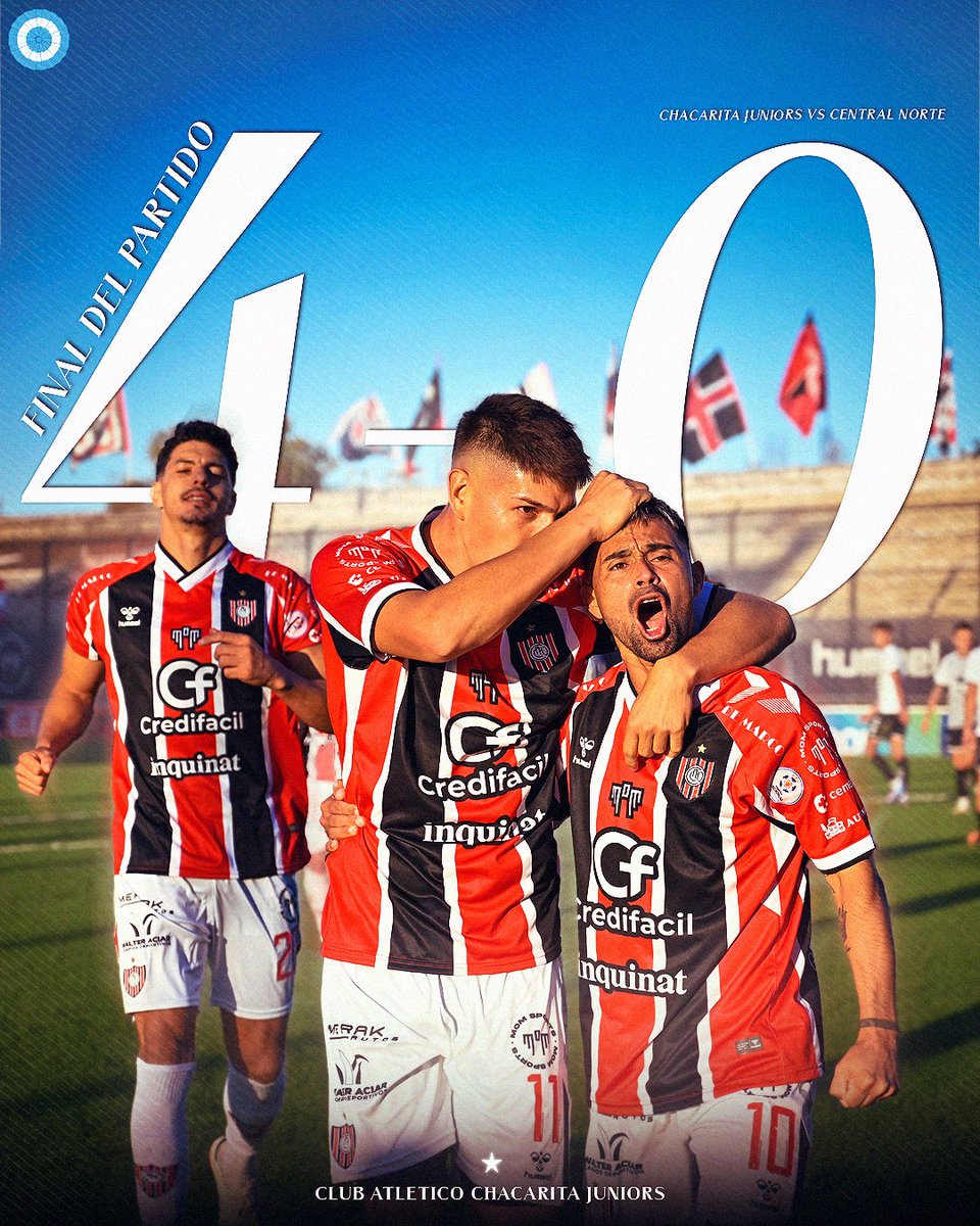 ChacaOficial's tweet photo. GANOOOOOOOOOOO CHACAAAAAAAAA 🇾🇪🇾🇪🇾🇪🇾🇪🇾🇪

⚽️ Hernán Rivero
⚽️ Santiago Apa
⚽️ Ricardo Blanco
⚽️ Maximiliano Meléndez 

#Chacarita 4-0 #CentralNorte

#VamosChaca🔴⚪️⚫️ https://t.co/IYEQpptKlX
