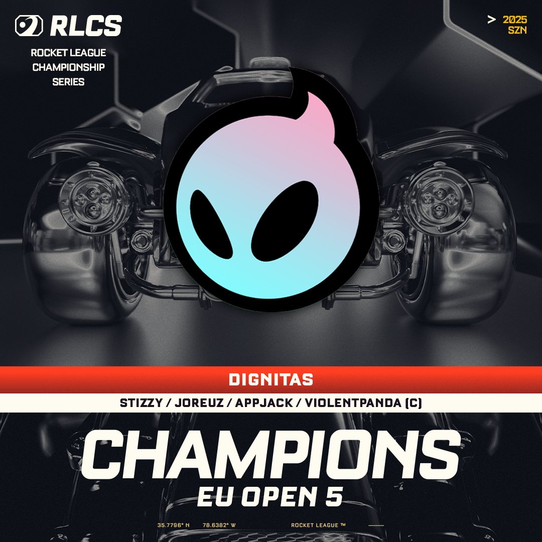 Rocket League Esports (@rlesports) on Twitter photo THEY'VE DONE IT! EU OPEN 5 CHAMPIONS: <a href="/DignitasRL/">DignitasRL</a> โผ๏ธ
๐
<a href="/StizzyRl/">DIG stizzy</a>
๐
<a href="/Joreuz/">Joreuz</a>
๐
<a href="/ApparentlyJxck/">Jack</a>
๐
<a href="/ViolentPandaRL/">ViolentPanda</a> (c) THEY'VE DONE IT! EU OPEN 5 CHAMPIONS: <a href="/DignitasRL/">DignitasRL</a> โผ๏ธ
๐
<a href="/StizzyRl/">DIG stizzy</a>
๐
<a href="/Joreuz/">Joreuz</a>
๐
<a href="/ApparentlyJxck/">Jack</a>
๐
<a href="/ViolentPandaRL/">ViolentPanda</a> (c)