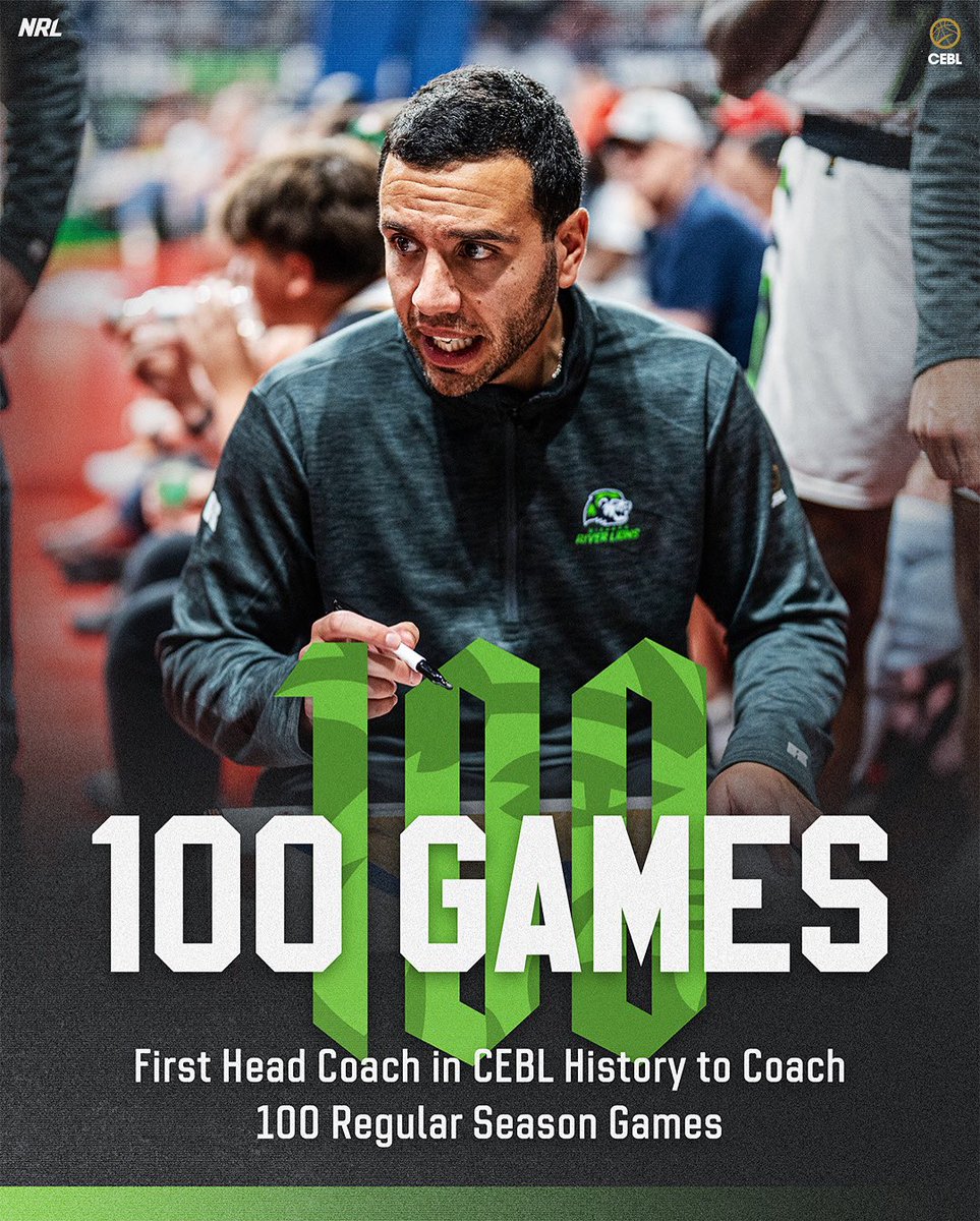 A historic milestone for our leader!

Congratulations to <a href="/coachvic_NRL/">Victor Raso</a> on becoming the FIRST EVER coach in <a href="/CEBLeague/">CEBL</a> history to reach 100 regular season games. From Day 1, he’s led with passion, purpose, and pride! 

100 games. One legacy.
 #RunItBack | #PullUp
