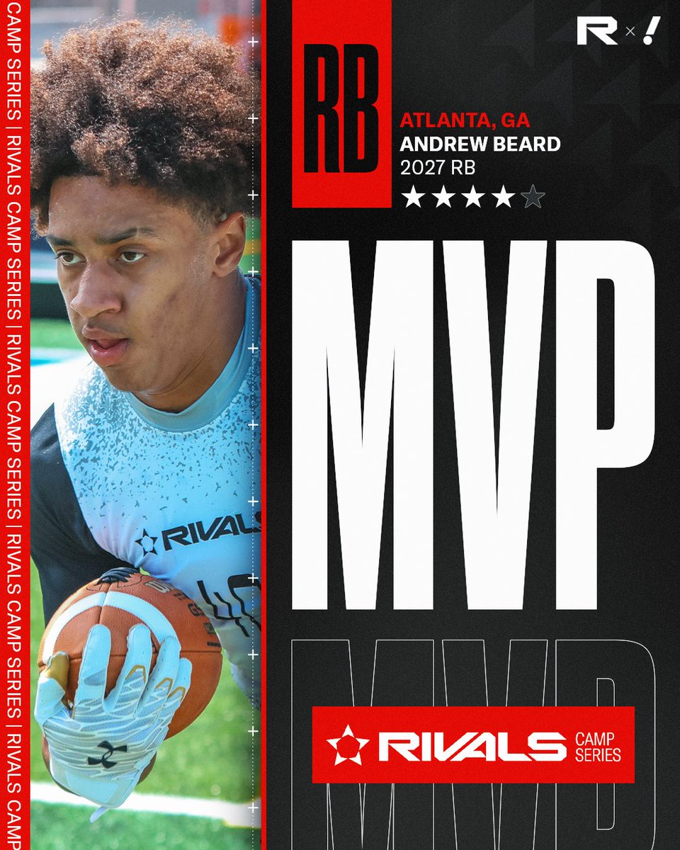 Rivals (@rivals) on Twitter photo 🏆RB🏆
Congratulations to today’s Running Back MVP at <a href="/RivalsCamp/">Rivals Camp Series</a> Atlanta, 4⭐️ Andrew Beard 🏆RB🏆
Congratulations to today’s Running Back MVP at <a href="/RivalsCamp/">Rivals Camp Series</a> Atlanta, 4⭐️ Andrew Beard