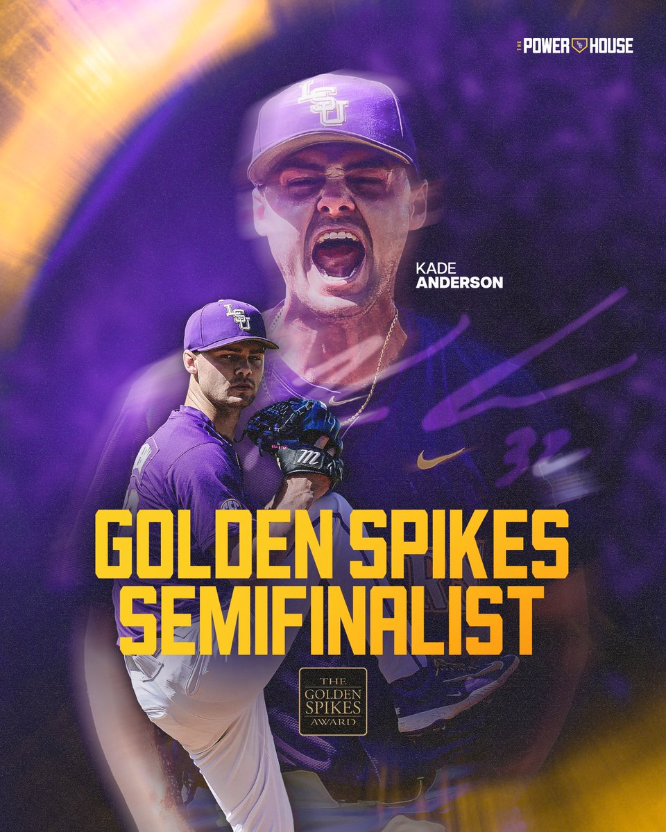 LSU Baseball (@lsubaseball) on Twitter photo Andy π€ Golden Spikes Semifinalist
<a href="/KadeAnderson32/">Kade Anderson</a> is our 18th all-time selection on a <a href="/USAGoldenSpikes/">Golden Spikes Award</a> semifinalist list, which leads the nation. Andy π€ Golden Spikes Semifinalist
<a href="/KadeAnderson32/">Kade Anderson</a> is our 18th all-time selection on a <a href="/USAGoldenSpikes/">Golden Spikes Award</a> semifinalist list, which leads the nation.