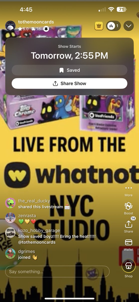dgrimes's tweet photo. @ToTheMoon_Cards @TGer_01 @iJayRob @veefriends @VeeFriendsCards @garyvee Can’t wait… it’ll be awesome, I’m sure! 🤩 Bookmarked and ready to roll with the @ToTheMoon_Cards gang! https://t.co/4hCWAgEl77