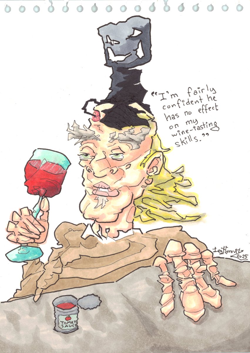 Lehooo's tweet photo. Title: "No Effect on My Wine-tasting Skills"

It makes perfect sense...

originalcharacter comicbookstyle markers NoAi drawings https://t.co/E8qtV2DxgE
