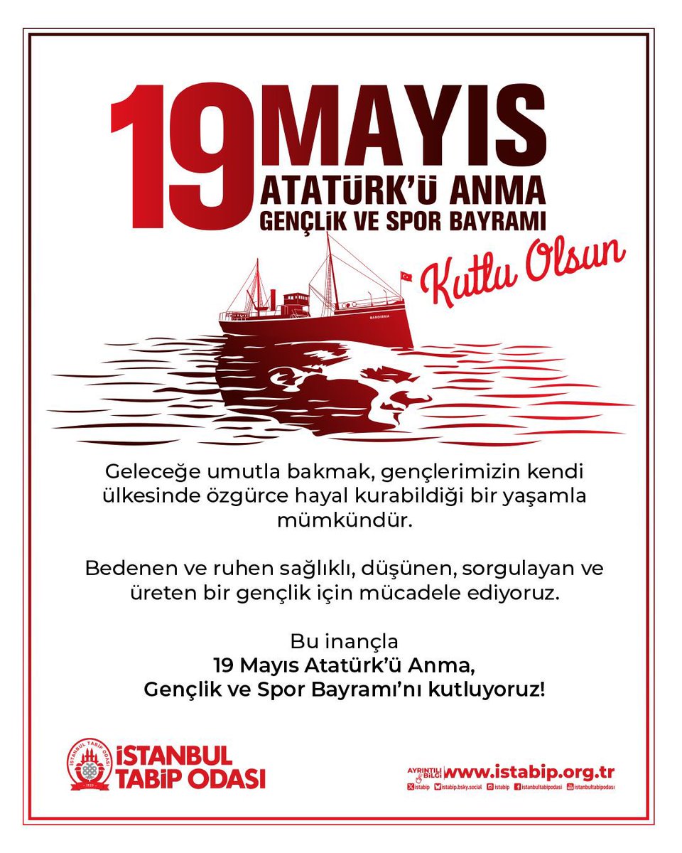 19 Mayıs Atatürk’ü Anma Gençlik ve Spor Bayramı kutlu olsun