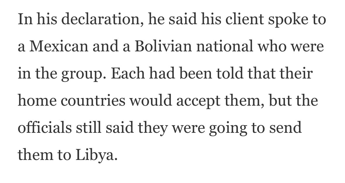 ReichlinMelnick's tweet image. 🚨This is one of the most horrifying things that Trump administration had planned yet; they were going to send a dozen men from around the world to Libya, a country in the middle of a civil war where migrants are sometimes sold into slavery, for seemingly no reason other than PR.