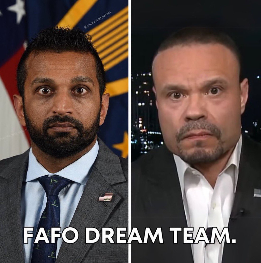 MAGAVoice's tweet photo. I STAND WITH KASH PATEL AND DAN BONGINO https://t.co/1MrzPAmtOK