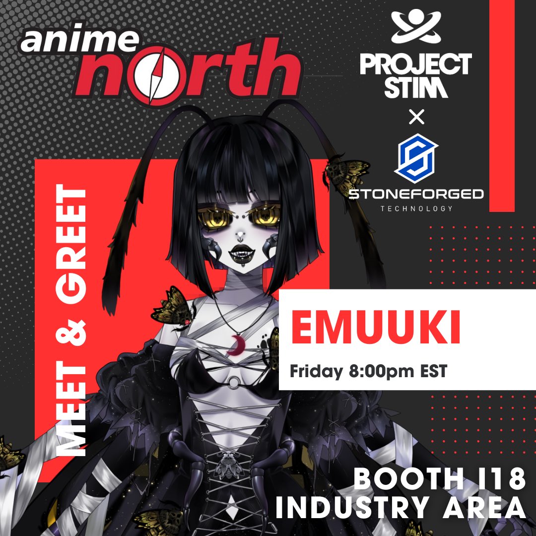 Wanna meet me? 
MY FIRST VIRTUAL MEET &amp; GREET?!
Come say hi to your favorite goth moth at anime north. 😈

May 24th, 2025
Friday, 8pm EST

I will be super awkward and excited to yap with you! 🤗 
Hope to see you there!