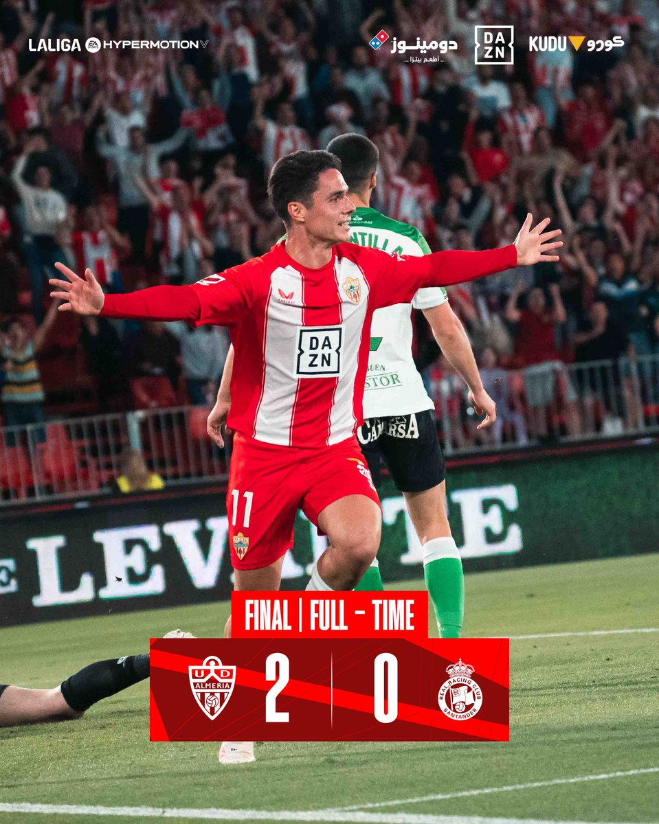 🔥¡GRITA FUERTE MI ALMERÍA, VAMOS JUNTOS A SOÑAR! 

➡️ UD Almería 2-0 Real Racing Club
⚽️ Arribas
⚽️ Arnau

#vamosalmería 🔴⚪️ | ⚽️ #AlmeríaRacing | 📻 #UDAradio