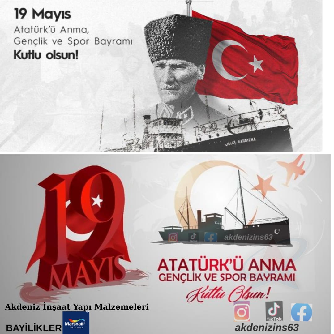19 Mayıs Atatürk'ü Anma, Gençlik ve Spor Bayramı
Kutlu ve daim olsun 
#19mayis1919
#19MayısGenclikveSporBayramı
#19MayısAtatürküAnmaGençlikveSporBayramı
