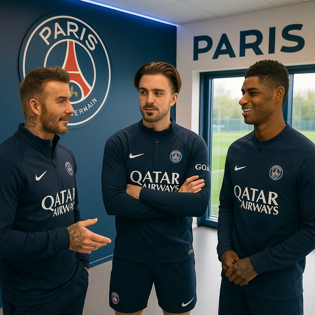Une visite à laquelle personne ne s’attendait : Beckham surprend Grealish et Rashford à Paris. Des moments que seul le football peut donner!