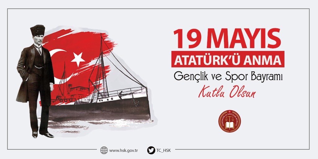 Başta Gazi Mustafa Kemal Atatürk ve silah arkadaşları olmak üzere Kurtuluş Savaşımızın tüm kahramanlarını, şehitlerimizi ve gazilerimizi saygı ve minnetle anıyor; geleceğimizin teminatı olan gençlerimizin 19 Mayıs Atatürk’ü Anma Gençlik ve Spor Bayramını kutluyoruz.