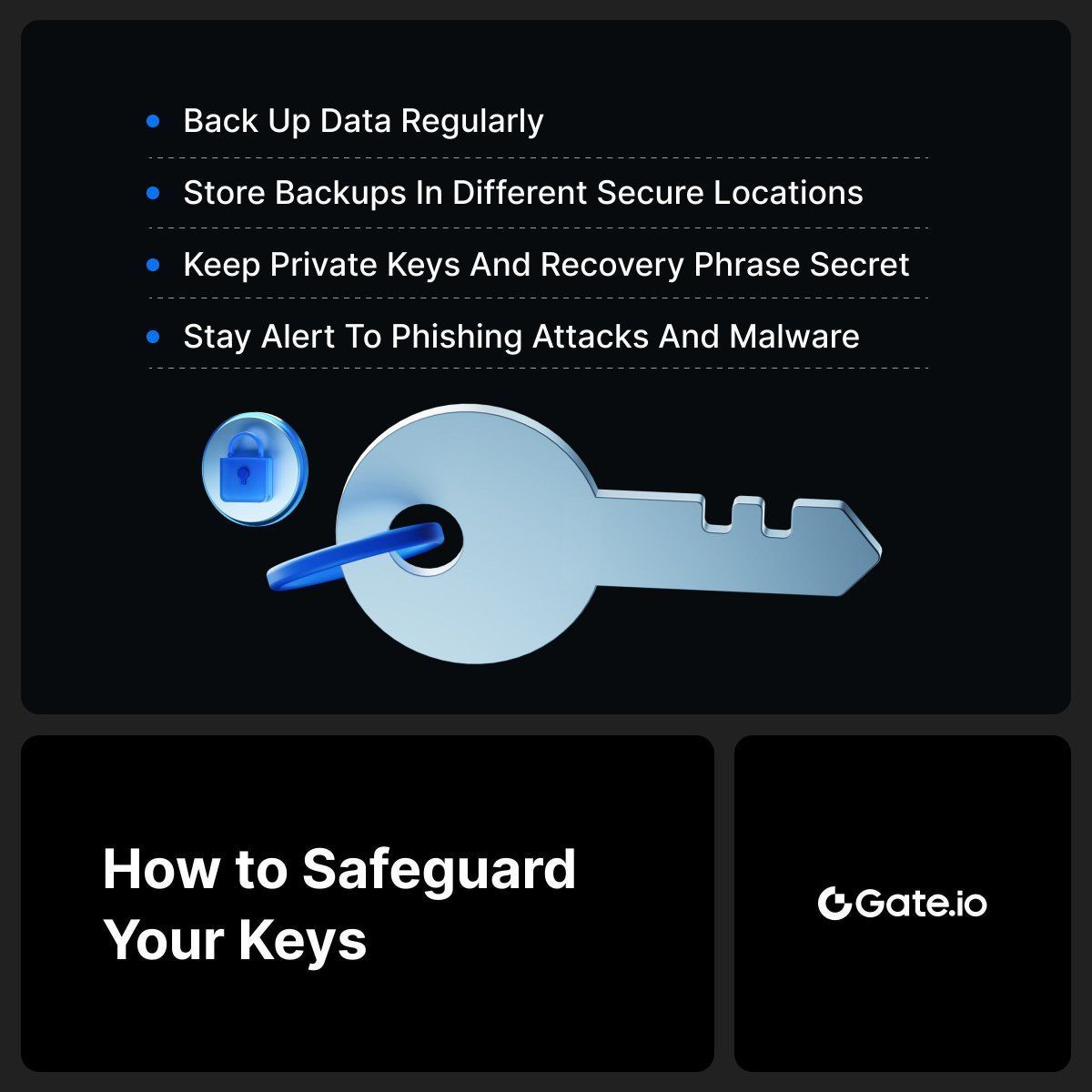 gate_african's tweet photo. Don’t risk losing your assets. https://t.co/G1FQDeOM7G’s latest security tips help you back up, store, and protect your keys with confidence.🛡️

#CryptoSecurityTip https://t.co/v0qJ3hZoRl