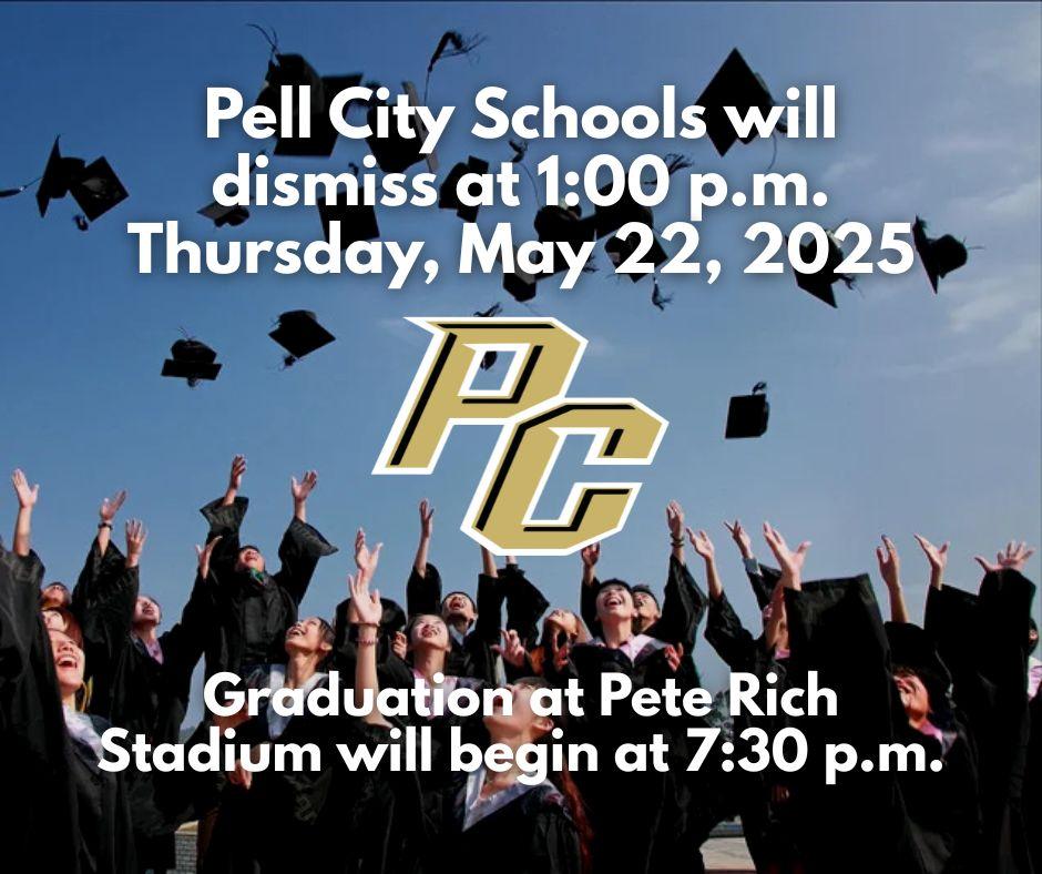 📣 Last day of school is Thurs, May 22! Early dismissal at 1 PM. 🎓 Graduation starts at 7:30 PM at Pete Rich Stadium. Congrats to our seniors—go Panthers! 🐾 #ClassOf2025 #GoPanthers