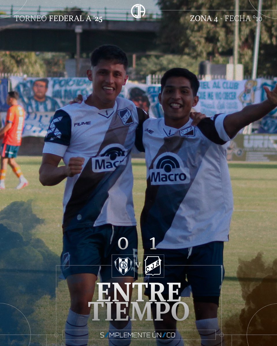 TORNEO FEDERAL A - ZONA 4 - FECHA 10
ENTRETIEMPO 
#SarmientodeLB 0 #JuventudAntoniana 1