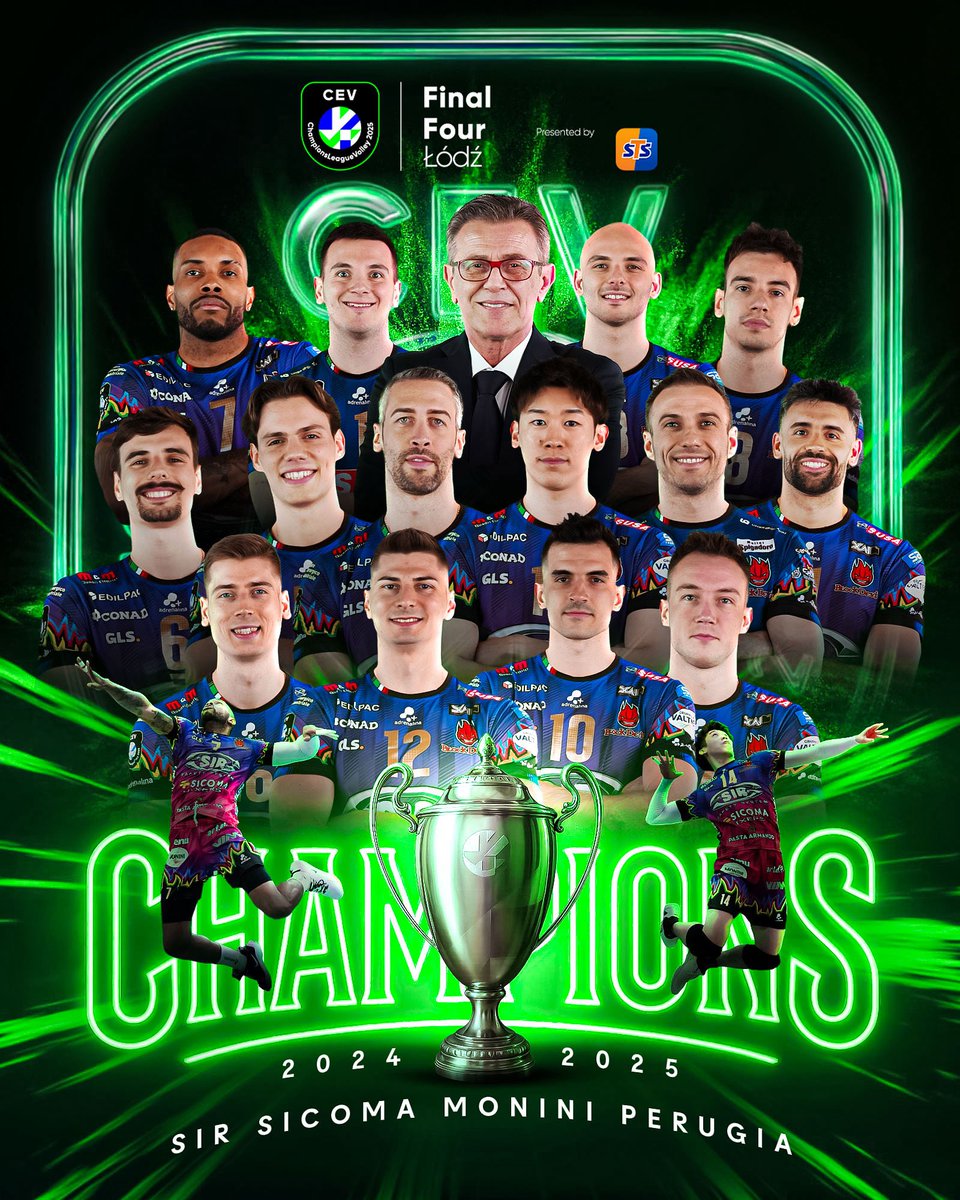 CEVolleyball's tweet image. HISTORY MADE!!! 🏆
Sir Sicoma Monini PERUGIA are the kings of Europe! 👑
Their first-ever CEV Champions League Volley trophy! 🏆

#FinalFourLodz #Volleyball #CEV #Champions #CLVolleyM