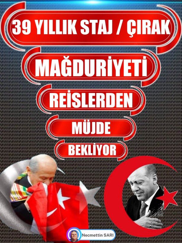 StajÇıkarSgkBaşlangıcıOlsun 
Sayın Cumhurbaşkanım 
<a href="/RTErdogan/">Recep Tayyip Erdoğan</a>
<a href="/RTEdijital/">Erdoğan Dijital Medya</a>
Sayın Türkmen beyimiz 
<a href="/dbdevletbahceli/">Devlet Bahçeli</a>
<a href="/MHP_Bilgi/">MHP</a>
BU MAĞDURİYETİN SEBEBİ SİZ DEĞİLSİNİZ BİLİRİZ AMA ÇÖZÜMÜN SİZDEN GELECEĞİNDEN ŞÜPHEMİZ YOKTUR

19 Mayıs Kutlamadık
#ÇıraklarStajyerler
#GençÇalışandır