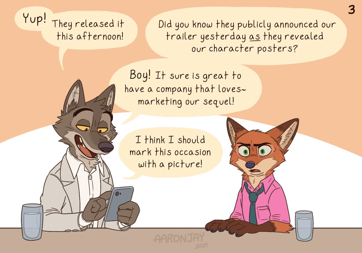 aaronjay_askal's tweet photo. I like drawing these little comics of Moe taunting Nick about his sequel     #the_bad_guys #zootopia

Here’s my latest one: https://t.co/gTXaSirdH4