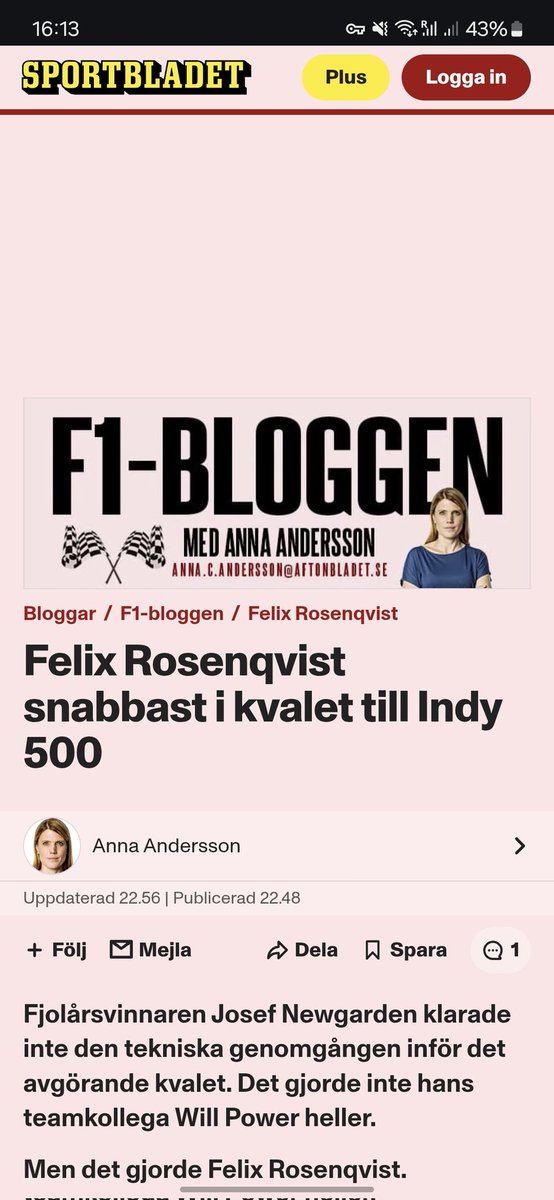 F4ZTYOR's tweet photo. @f1janneb @JonasBrannmyr Bladet har dem brukar skriva om det https://t.co/e4S8zMCFiP