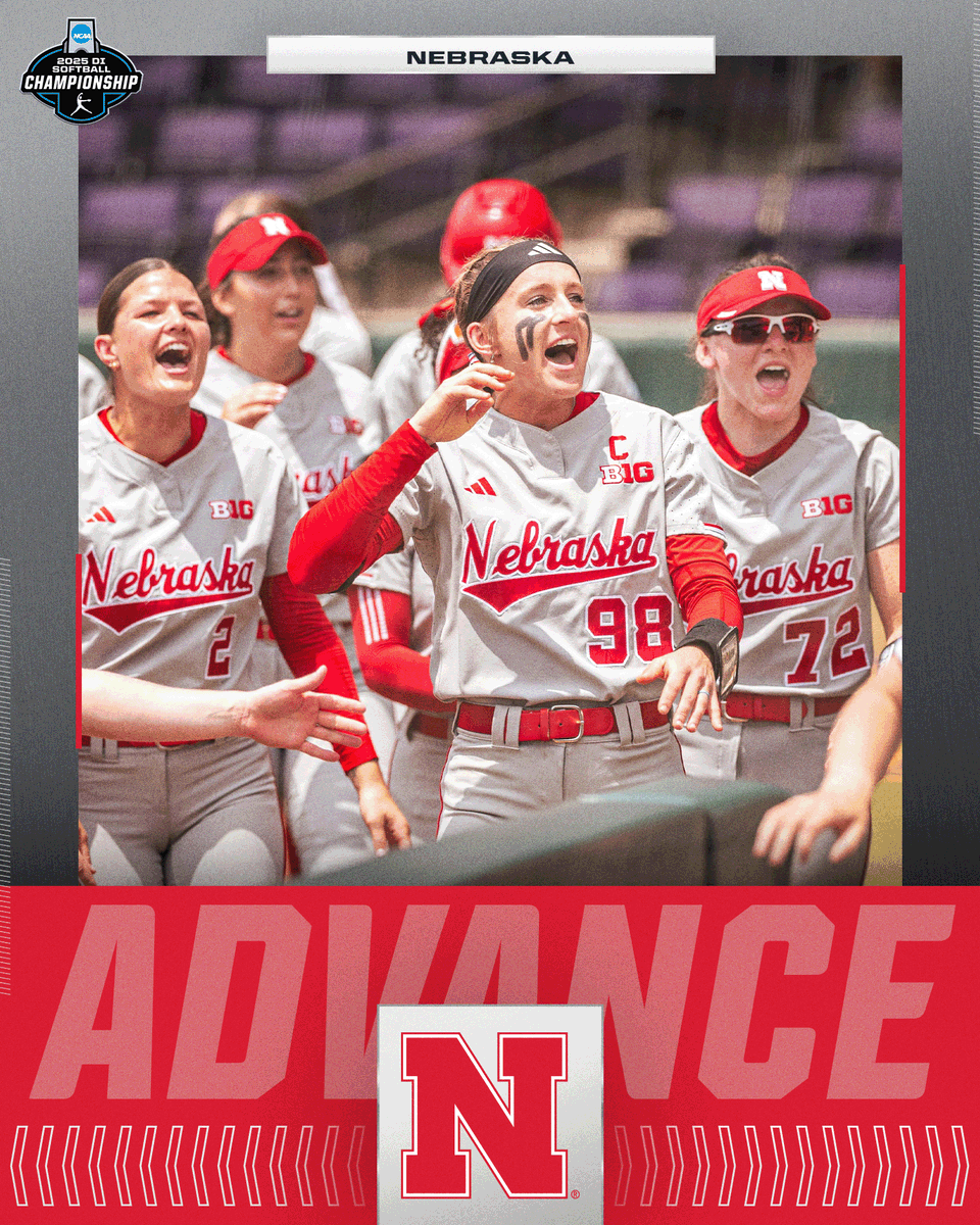 NCAASoftball's tweet photo. HUSKERS HEAD TO SUPERS 🌽

@HuskerSoftball defeats Southeastern Louisiana, 8-0 (6 inn.), to advance to Super Regionals for the first time in 11 years!

#RoadToWCWS https://t.co/RdTBzyQmTr