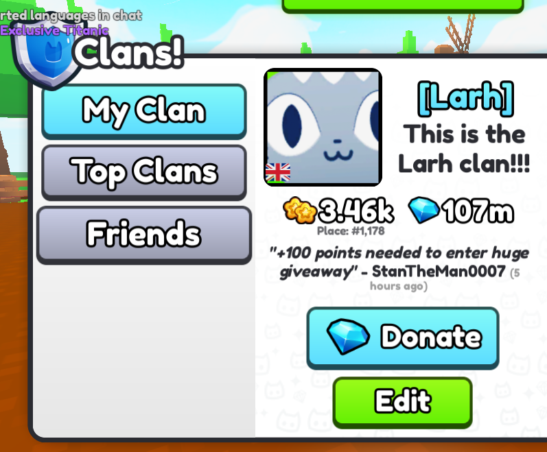 Anyone wanna join my clan? Put your users in the replies,i'll try and invite as much as you as possible!