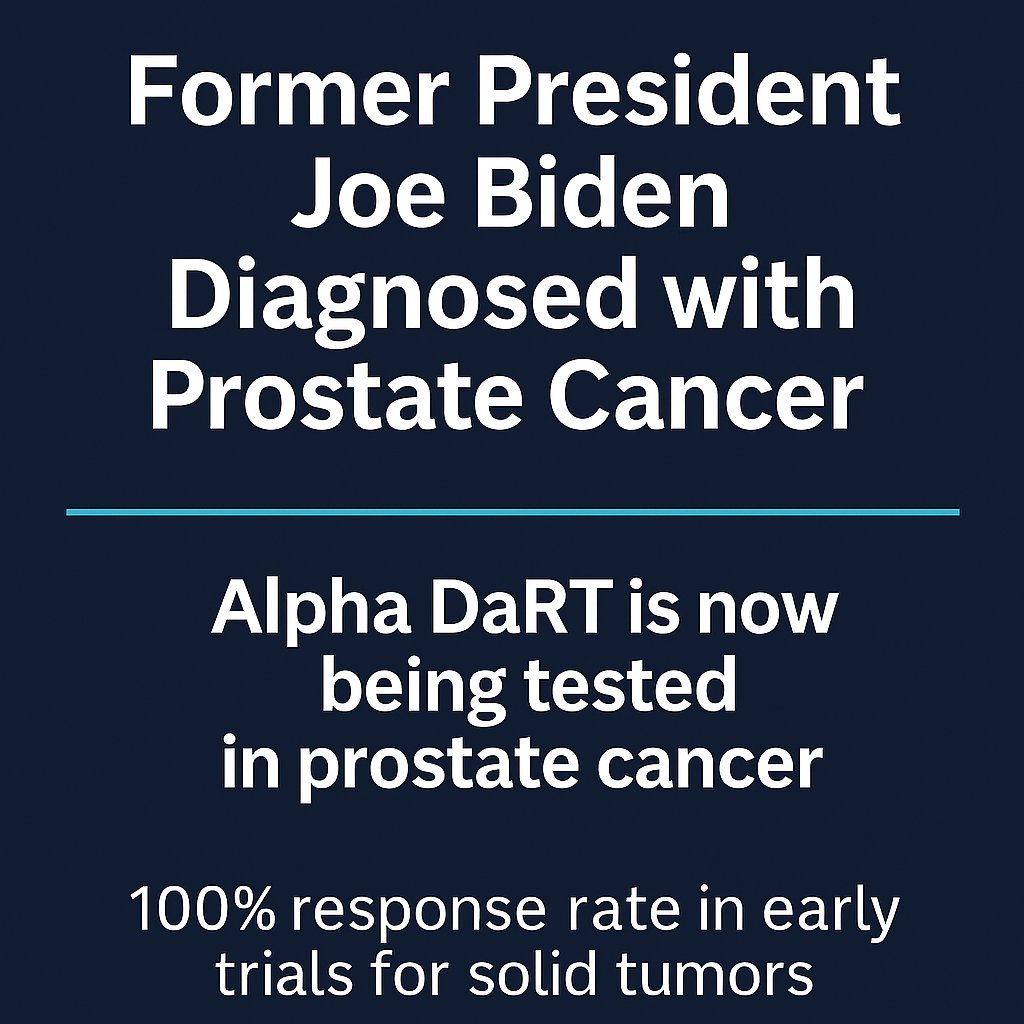 AlphaTauInsight's tweet image. Following President Biden’s recent prostate cancer diagnosis, attention is once again turning to how we treat one of the most common cancers in men.
Alpha Tau Medical ($DRTS) is developing Alpha DaRT — a new kind of radiotherapy that delivers alpha radiation inside solid tumors,…