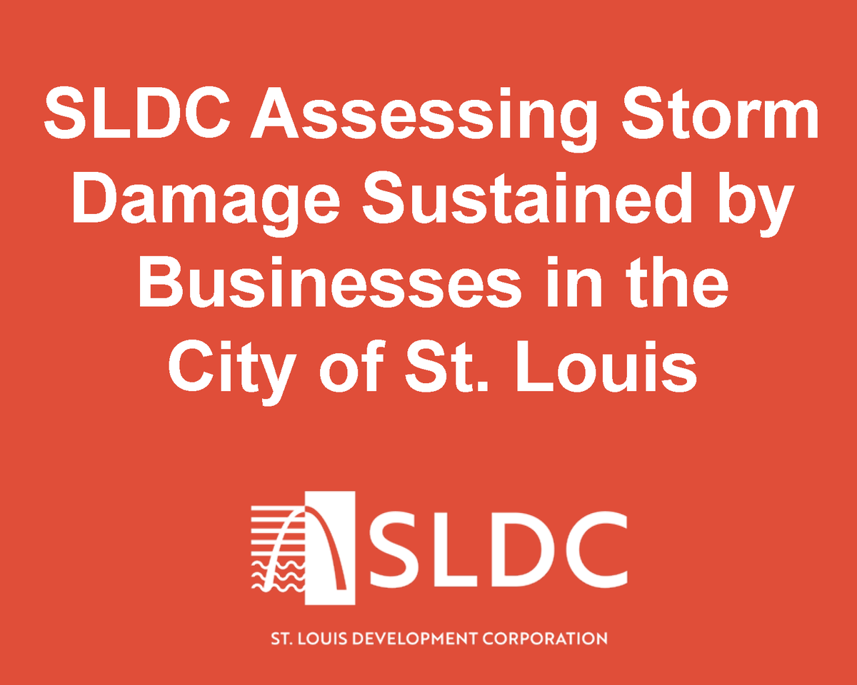 St. Louis Development Corporation (SLDC) (@developstlouis) on Twitter photo Following the recent storms, SLDC is helping <a href="/STLCityGov/">City of St. Louis</a> assess business conditions. If your business sustained damage, please complete this form: ow.ly/fGbI50VUH5e
Visit the City's tornado response website: stlouis-mo.gov/tornado or call 314.657.3708 with questions. Following the recent storms, SLDC is helping <a href="/STLCityGov/">City of St. Louis</a> assess business conditions. If your business sustained damage, please complete this form: ow.ly/fGbI50VUH5e
Visit the City's tornado response website: stlouis-mo.gov/tornado or call 314.657.3708 with questions.