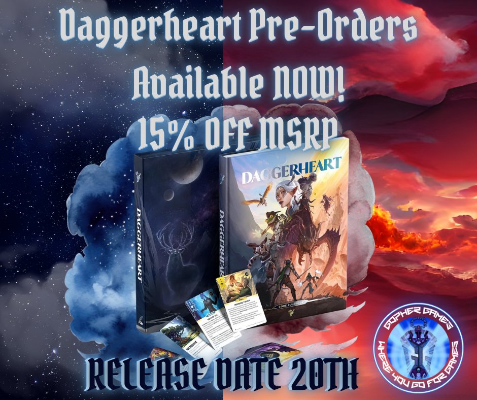 Go4_Games's tweet photo. Critical Rolls new Table Top gaming adventure release is HERE!  
Get yours NOW at 15% OFF here:
 https://t.co/KKVetQ47VL...
#CriticalRole  #daggerheart  #ttrpgs https://t.co/ZvgKQXAgiN