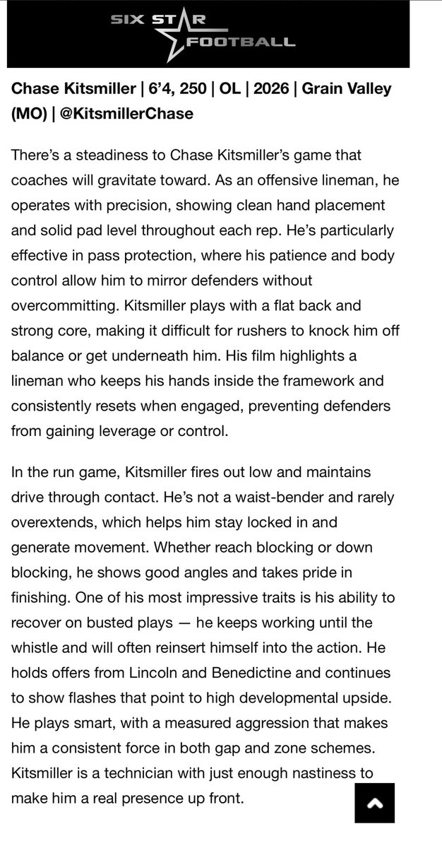 Chase Kitsmiller (@kitsmillerchase) on Twitter photo Thank you <a href="/sixstarfootball/">Six Star Football | PLUS+</a> for the write up. Always appreciate the support! <a href="/JPRockMO/">JP Rock</a> <a href="/Tarrants_GVHS/">Mike Tarrants</a> <a href="/iamspartacus14/">David Allie</a> <a href="/GVEagleFootball/">Grain Valley Football</a> Thank you <a href="/sixstarfootball/">Six Star Football | PLUS+</a> for the write up. Always appreciate the support! <a href="/JPRockMO/">JP Rock</a> <a href="/Tarrants_GVHS/">Mike Tarrants</a> <a href="/iamspartacus14/">David Allie</a> <a href="/GVEagleFootball/">Grain Valley Football</a>