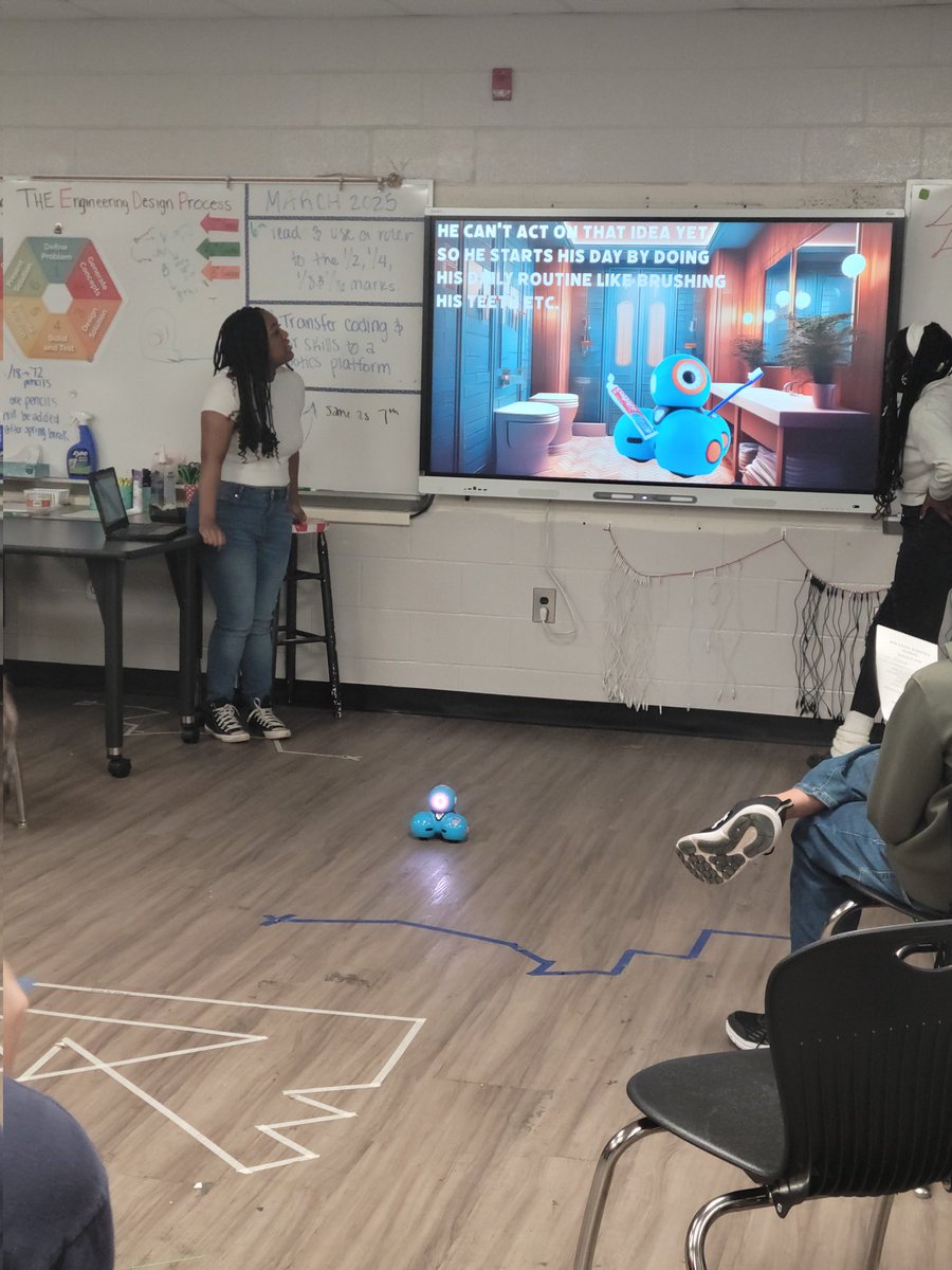 aipowereducator's tweet photo. Westview Middle students shine! They wrote stories w/ @AdobeExpress
 &amp; coded @WonderWorkshop
 Dash robots to act them out in our Creative Writing &amp; Robotics Experience. Fostering critical thinking, communication &amp; collaboration!  #STEM #Education #Robotics #CreativeWriting https://t.co/hCG03Izh2Z